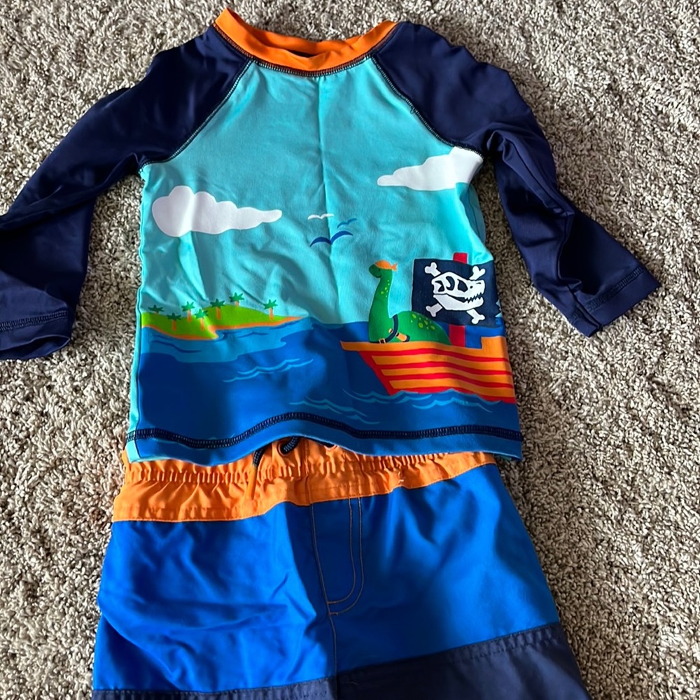 Cat and jack 18 month toddler boys bathing suit —two piece